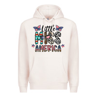 Pale Pink little miss america Premium Hoodie - CowhideDigitalArt