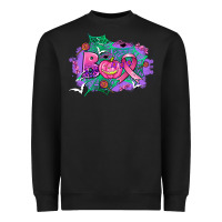 Black halloween boo with cancer ribbon Heavyweight Sweatshirt - AdoDesignShop