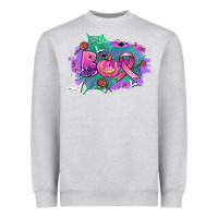 Heather Grey halloween boo with cancer ribbon Heavyweight Sweatshirt - AdoDesignShop