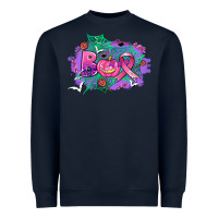 Navy halloween boo with cancer ribbon Heavyweight Sweatshirt - AdoDesignShop