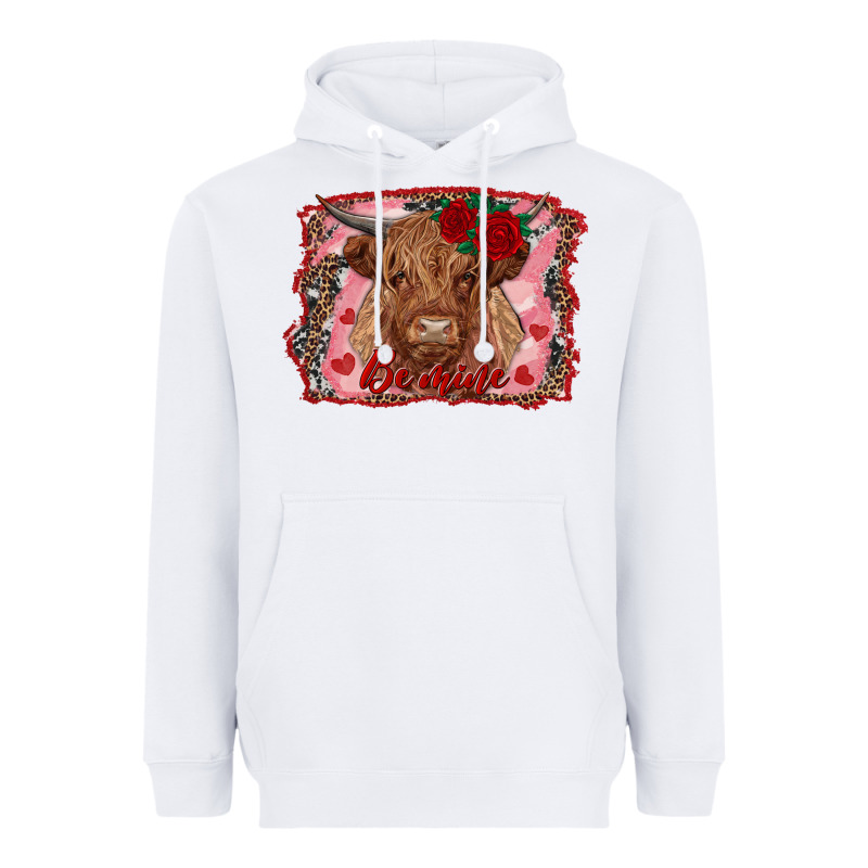 Be Mine Highland Cow Heavyweight Hoodie by AdoDesignShop | Teevron