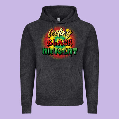 Feeling Blacknificent Vintage Hoodie Designed By Fadigitalartstudio