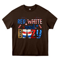 Chocolate Brown red white and boozy Heavy Core Tee - RanaPortraitStore