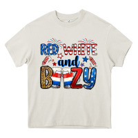 Cream red white and boozy Heavy Core Tee - RanaPortraitStore