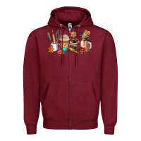Burgundy cookie coffee cup Zipper Hoodie - AdoDesignShop