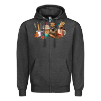 Charcoal Heather cookie coffee cup Zipper Hoodie - AdoDesignShop