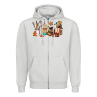 Dove Grey cookie coffee cup Zipper Hoodie - AdoDesignShop