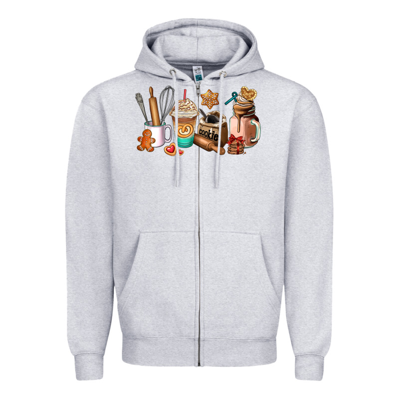Cookie Coffee Cup Zipper Hoodie by AdoDesignShop | Teevron