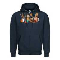 Navy cookie coffee cup Zipper Hoodie - AdoDesignShop