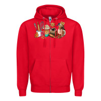 Red cookie coffee cup Zipper Hoodie - AdoDesignShop