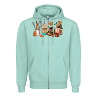 Seafoam cookie coffee cup Zipper Hoodie - AdoDesignShop
