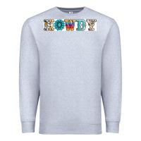 Heather Grey howdy Premium Sweatshirt - AdoDesignShop