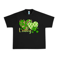 Black St. Patrick's Lucky hearts Urban Heavy Tee - OliviaCreatesArt