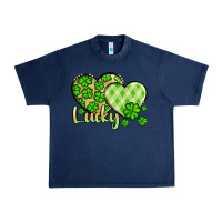 Navy St. Patrick's Lucky hearts Urban Heavy Tee - OliviaCreatesArt