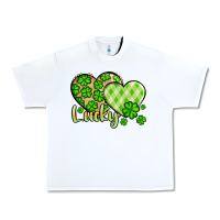 White St. Patrick's Lucky hearts Urban Heavy Tee - OliviaCreatesArt