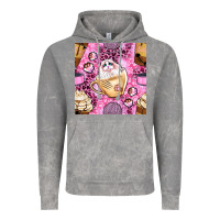 Cloud Rock cat coffee cups and paw with leopard and glitter seamless pattern bbs Vintage Hoodie - BundleAndBundleShop