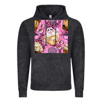 Vintage Black cat coffee cups and paw with leopard and glitter seamless pattern bbs Vintage Hoodie - BundleAndBundleShop