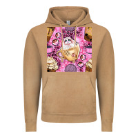 Vintage Camel cat coffee cups and paw with leopard and glitter seamless pattern bbs Vintage Hoodie - BundleAndBundleShop