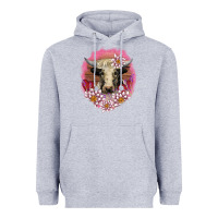 Heather Grey v.d lotus and cow Heavyweight Hoodie - AdoDesignShop