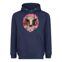 Navy v.d lotus and cow Heavyweight Hoodie - AdoDesignShop