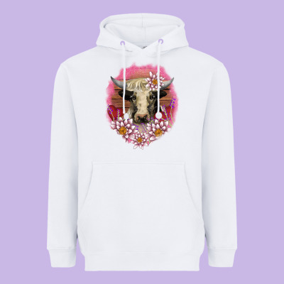 V.d Lotus And Cow Heavyweight Hoodie Designed By Adodesignshop