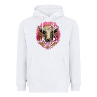 White v.d lotus and cow Heavyweight Hoodie - AdoDesignShop