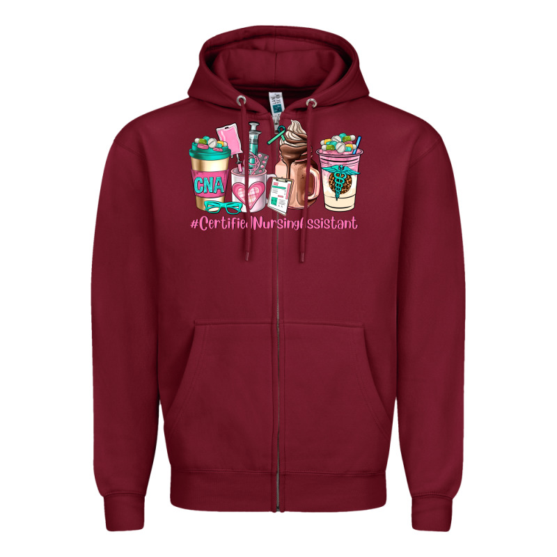 Cerified Nursing Assistant Coffee Cup Zipper Hoodie by AdoDesignShop | Teevron