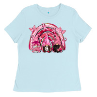 Baby Blue gnomes rainbow breast cancer Ladies Tee - CowGirlArtShop