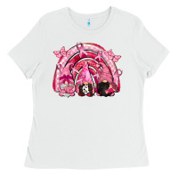 White gnomes rainbow breast cancer Ladies Tee - CowGirlArtShop