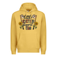Antique Gold little sister biggest fan Premium Hoodie - CowhideDigitalArt