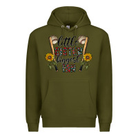 Army Green little sister biggest fan Premium Hoodie - CowhideDigitalArt
