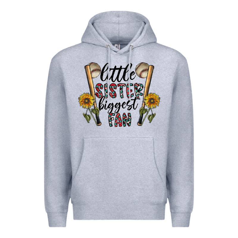 Little Sister Biggest Fan Premium Hoodie by CowhideDigitalArt | Teevron