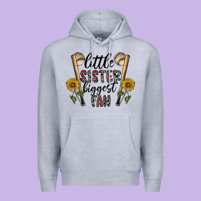 Little Sister Biggest Fan Premium Hoodie Designed By Cowhidedigitalart