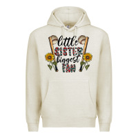 Oatmeal Heather little sister biggest fan Premium Hoodie - CowhideDigitalArt