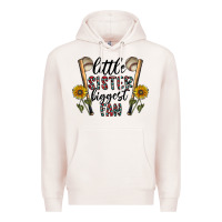Pale Pink little sister biggest fan Premium Hoodie - CowhideDigitalArt
