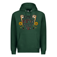 Sports Green little sister biggest fan Premium Hoodie - CowhideDigitalArt