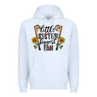 White little sister biggest fan Premium Hoodie - CowhideDigitalArt