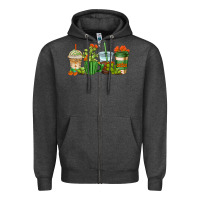 Charcoal Heather cactus coffee cups Zipper Hoodie - AdoDesignShop