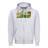 Heather Grey cactus coffee cups Zipper Hoodie - AdoDesignShop