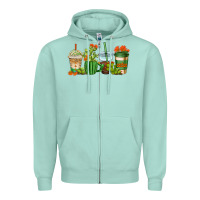 Seafoam cactus coffee cups Zipper Hoodie - AdoDesignShop