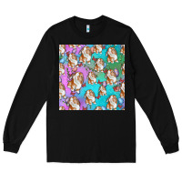 Black Easter Bunny With Truck Seamless Pattern Long Sleeve Tee - BundleAndBundleShop