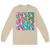Mushroom Easter Bunny With Truck Seamless Pattern Long Sleeve Tee - BundleAndBundleShop