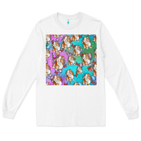 White Easter Bunny With Truck Seamless Pattern Long Sleeve Tee - BundleAndBundleShop