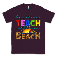Plum first we teach then we beach Classic Tee - Artiststas