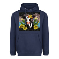 Navy cow cactus and sunflower Heavyweight Hoodie - AdoDesignShop