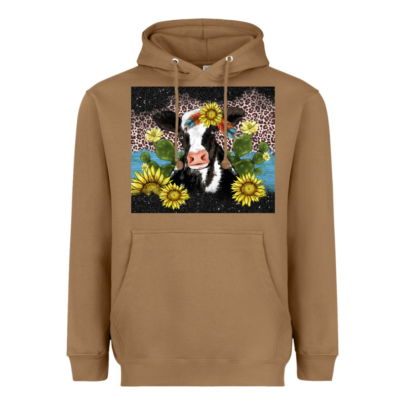 Cow Cactus And Sunflower Heavyweight Hoodie by AdoDesignShop | Teevron