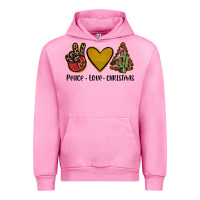Fuchsia Pink peace love christmas Urban Hoodie - JahusDesignShop