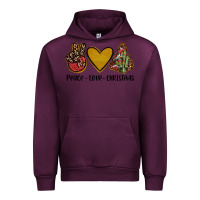 Mauve Wine peace love christmas Urban Hoodie - JahusDesignShop