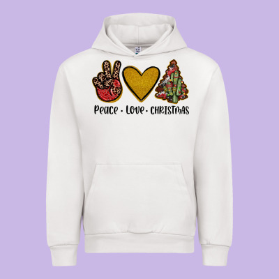 Peace Love Christmas Urban Hoodie Designed By Jahusdesignshop