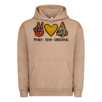 Pigment Burro peace love christmas Urban Hoodie - JahusDesignShop